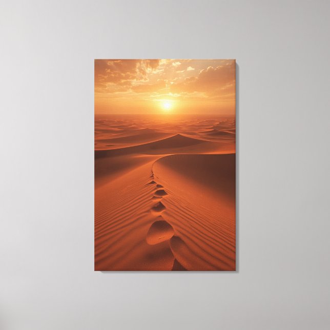 Lienzo Red Dune Horizon – Sunlit Desert Path Canvas Print (Anverso)
