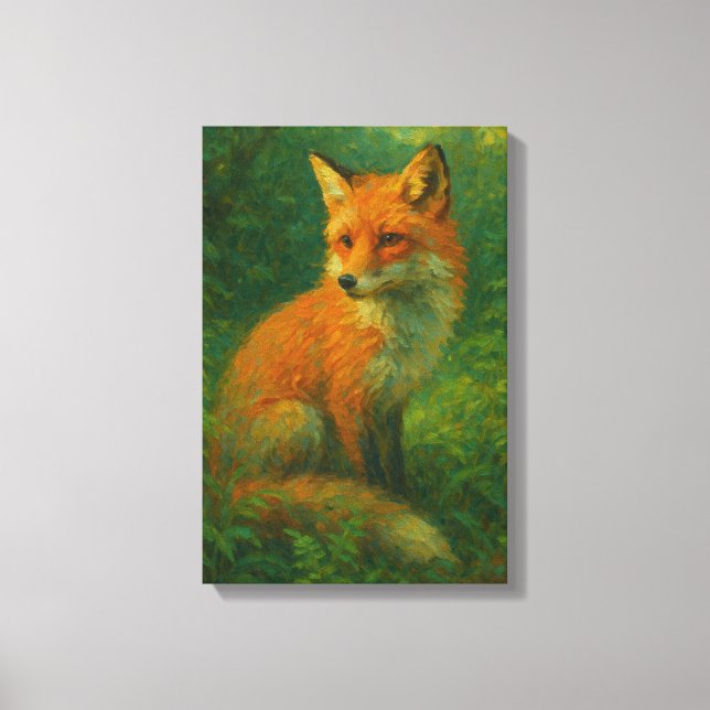 Lienzo Red Fox en el bosque - Retrato de la naturaleza de (Anverso)