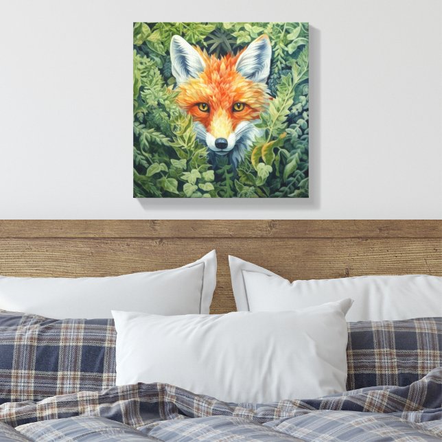 Lienzo Red Fox Foliage Art (Insitu(Dormitorio))