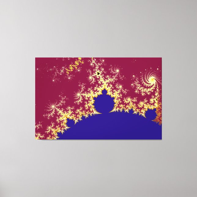 Lienzo Red Gold Blue Mandelbrot Fractal (Anverso)