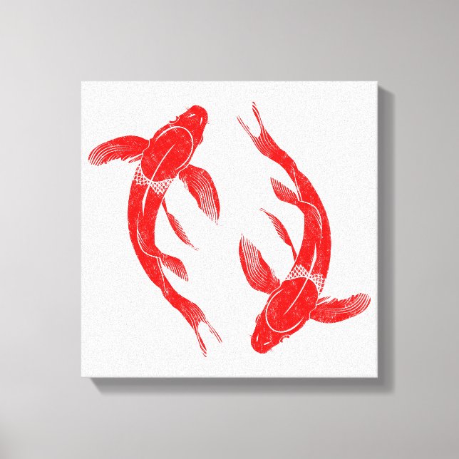 Lienzo Red Koi Fish Carp (Anverso)