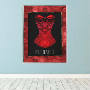 Lienzo Red Lips Corset