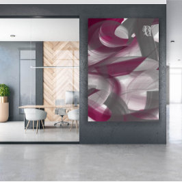 Lienzo Red Purple Pink Raspberry Black White Gray Abstrac