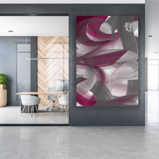 Lienzo Red Purple Pink Raspberry Black White Gray Abstrac (Subido por el creador)