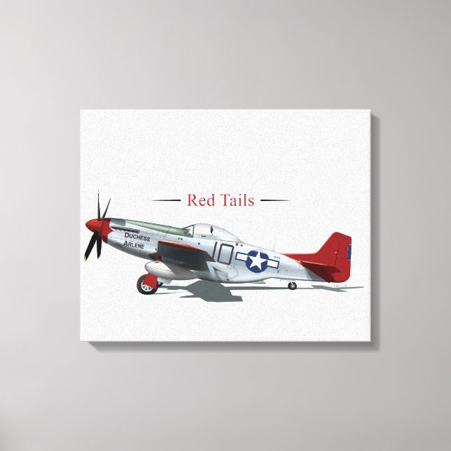 Lienzo Red Tail P-51 Mustang del Airmen de Tuskegee (Anverso)
