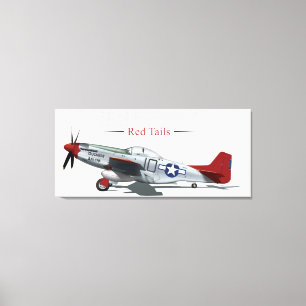 Lienzo Red Tail P-51 Mustang del Airmen de Tuskegee