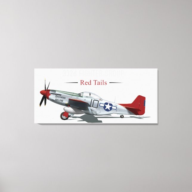 Lienzo Red Tail P-51 Mustang del Airmen de Tuskegee (Anverso)