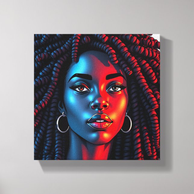 Lienzo Red white & blue melanin sista black girl magic (Anverso)