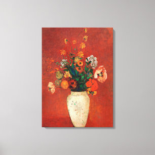 Lienzo Redon - Ramo de flores en un jarrón chino