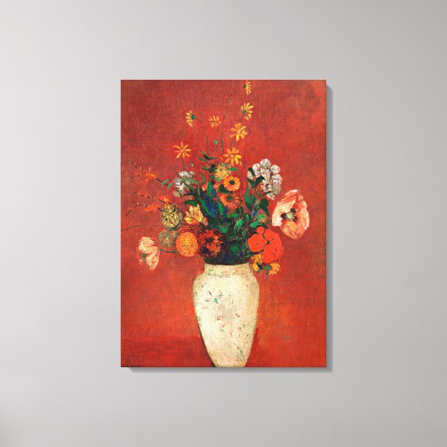 Lienzo Redon - Ramo de flores en un jarrón chino (Anverso)