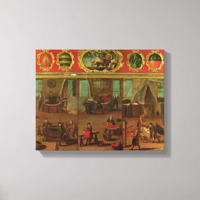 Lienzo Redonos de tela que demuestran su comercio y habil (Anverso)