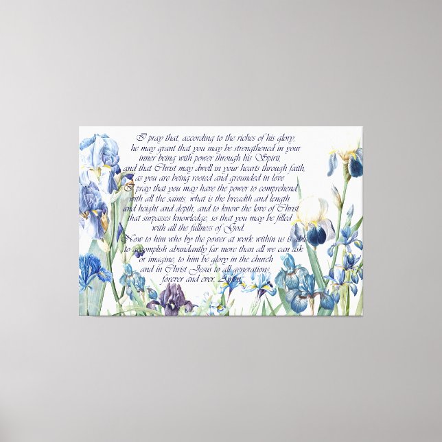 Lienzo Redoute Iris Flowers Ephesian 3 Biblia Print (Anverso)