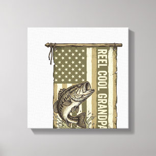 Lienzo Reel Cool Abuelo Diseño de Camiseta de Pesca de Lu