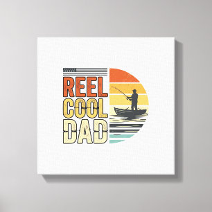 Lienzo Reel Cool Dad Diseño de camiseta de pesca vintage_