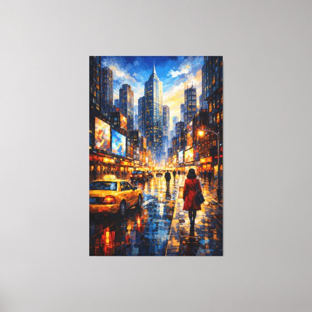 Lienzo Reflections at Dusk – Luxury Urban Canvas Art (Anverso)