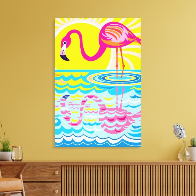 Lienzo Reflejo de flamenco rosa (Insitu (Sala de estar))