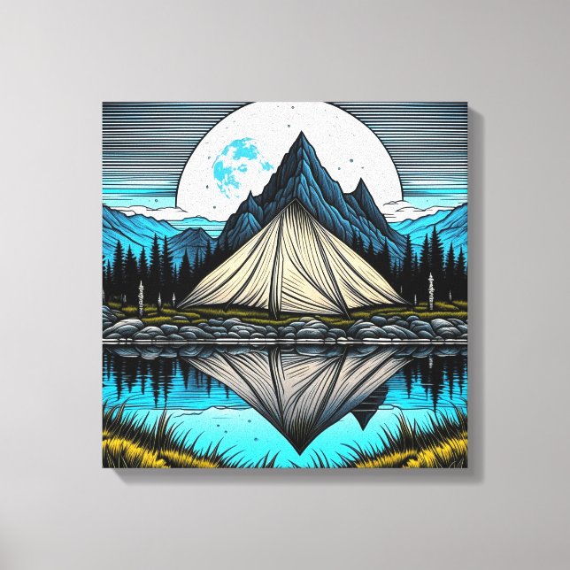 Lienzo Reflejo de una carpa en el lago en las montañas (Anverso)