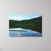 Reflejo del bosque del lago cielo azul Indonesia