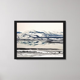 LIENZO REFLEJOS DE ESPEJO DE INVIERNO EN MONO LAKE, CA