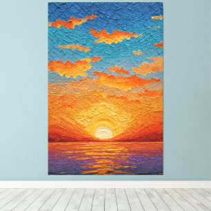 Lienzo Reflejos de puesta de sol vívidos sobre el agua Ar