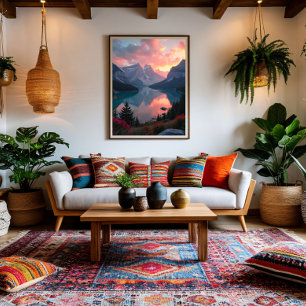 Lienzo Reflejos del atardecer