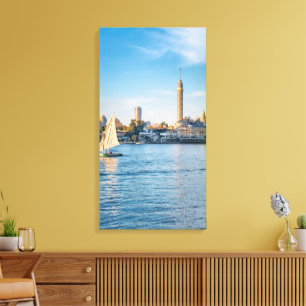 Lienzo Reflejos del Nilo bajo la Torre de El Cairo