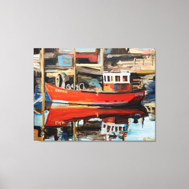 Lienzo Reflexión del barco (Anverso)