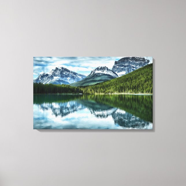 Lienzo Reflexión del lago alto (Anverso)