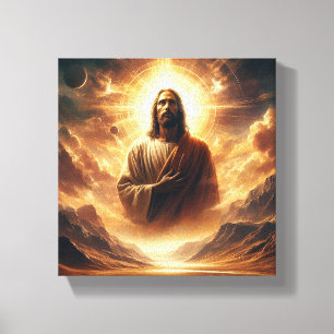 Lienzo Reflexión divina: Jesús en armonía cósmica"