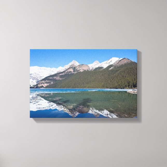 Lienzo Reflexión sobre el lago Louise - Banff NP, Canadá (Anverso)