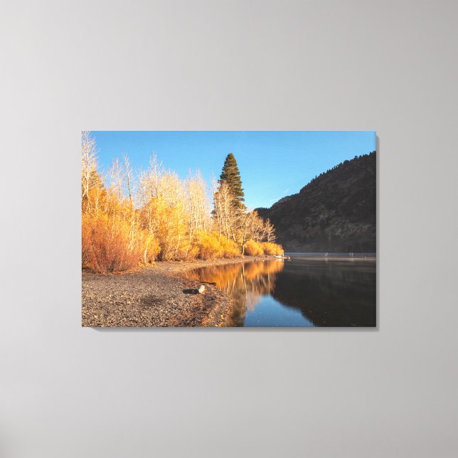 Lienzo Reflexión sobre el lago otoñal (Anverso)