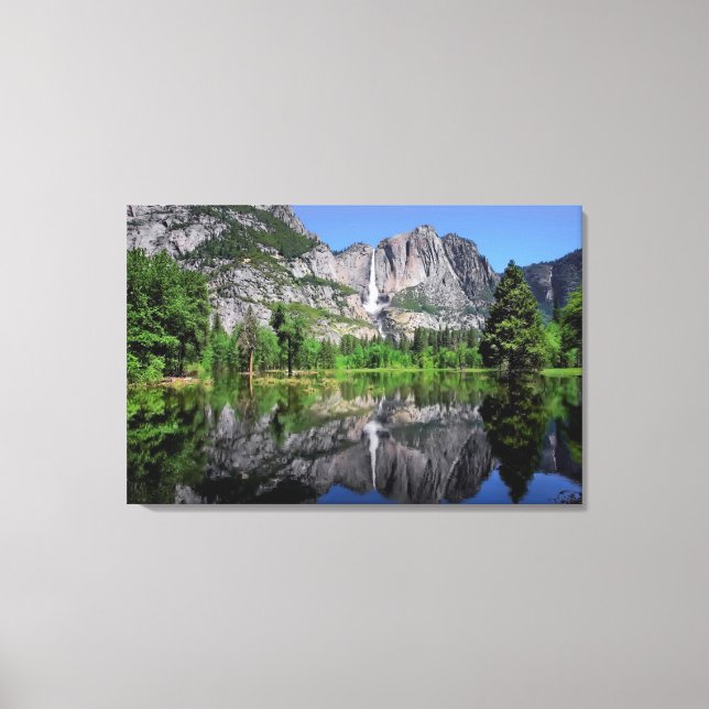Lienzo Reflexión sobre las caídas de yosemite (Anverso)