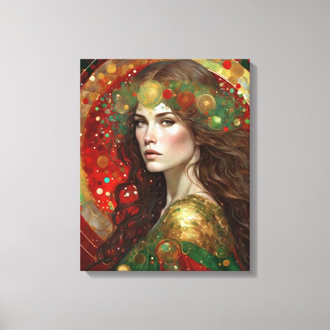 Lienzo Reflexiones de una mujer Navidad el Art Decó (Anverso)