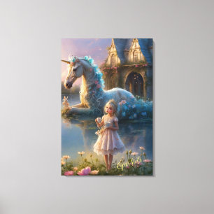 Lienzo Reflexiones encantadas: El santuario de Unicornio