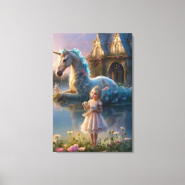 Lienzo Reflexiones encantadas: El santuario de Unicornio (Anverso)