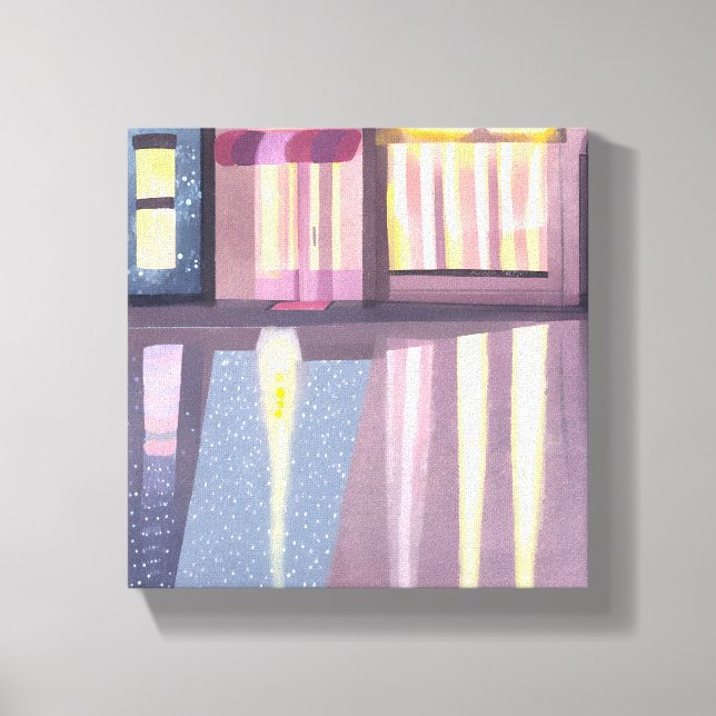 Lienzo Reflexiones lluviosas | Agua Contemporánea Lofi (Anverso)