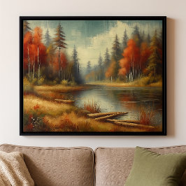 Lienzo Reflexiones sobre los bosques de otoño