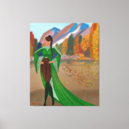 Lienzo Regal en otoño | Mujer negra hermosa