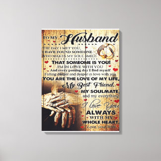 Lienzo Regalo a mi marido, carta de citas de amor