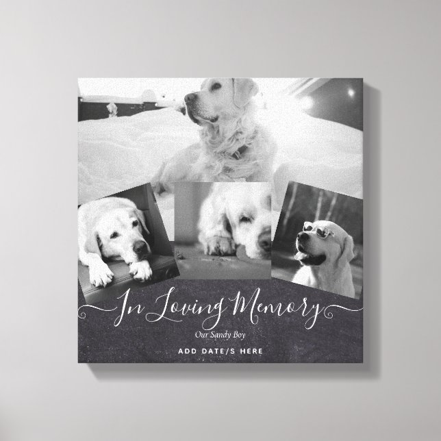 Lienzo Regalo conmemorativo de perro de la foto - Collage (Anverso)