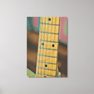 Lienzo regalo de amor de guitarra retro