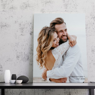 Lienzo Regalo de aniversario de boda con foto de boda