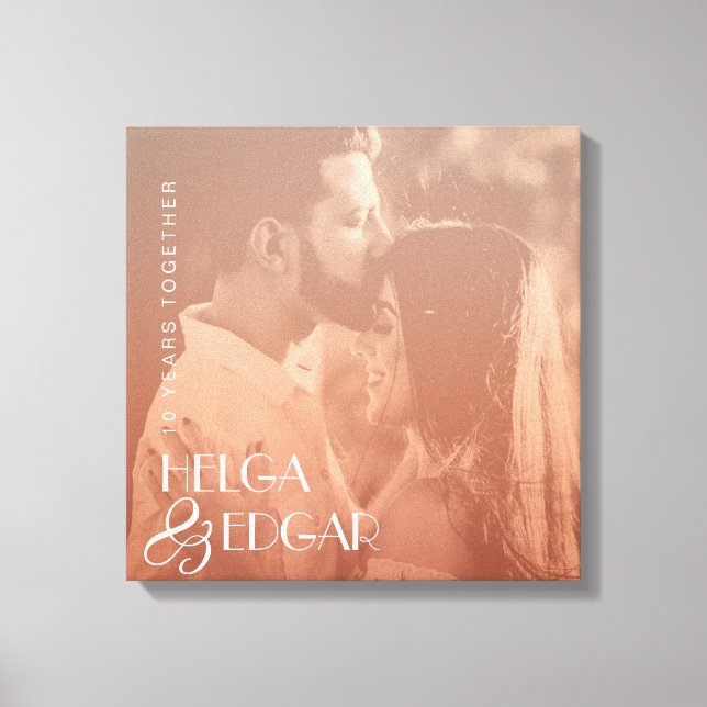 Lienzo Regalo de Aniversario de la foto de estilo de la s (Anverso)