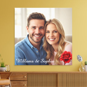 Lienzo Regalo de aniversario de pareja con foto personali