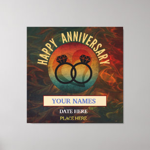 Lienzo regalo de aniversario de pareja moderno y feliz
