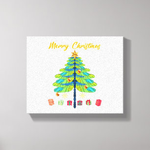 Lienzo Regalo de árbol de navidad de la libélula