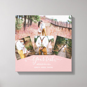 Lienzo Regalo de BODAS Personalizado COLAGE de FOTOS Rosa