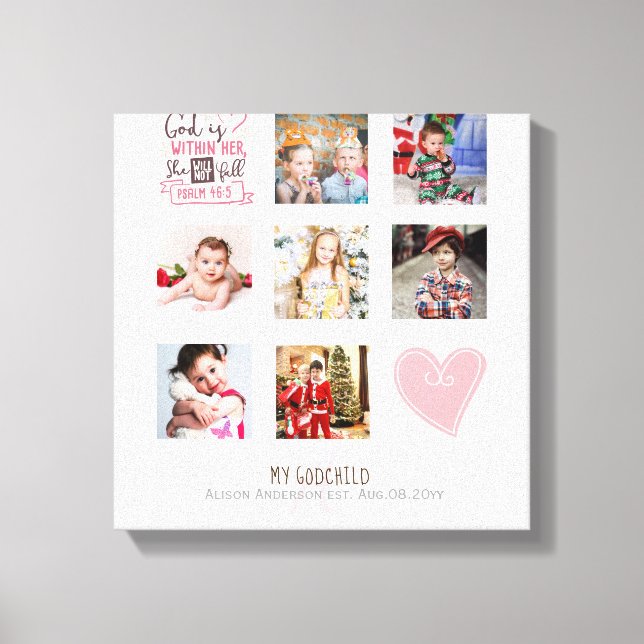 Lienzo Regalo de COLLAGE DE FOTOS de GODMOTHER con verso  (Anverso)