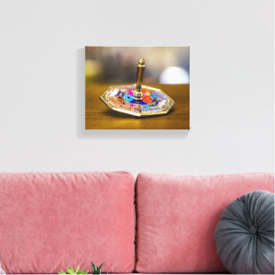 Lienzo Regalo de dreidel de Hanukkah SlipperyJoe base oct