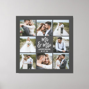Lienzo Regalo de familia de bodas monográficos multifotog